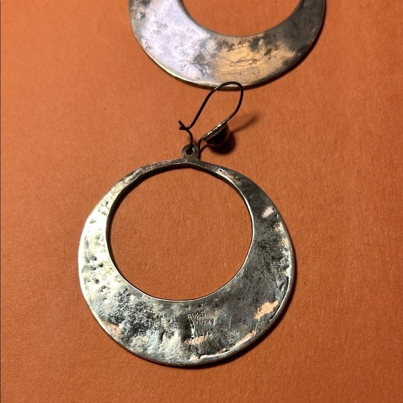 Elegant Abalone Shell Hoop Earrings - Picture 2 of 2